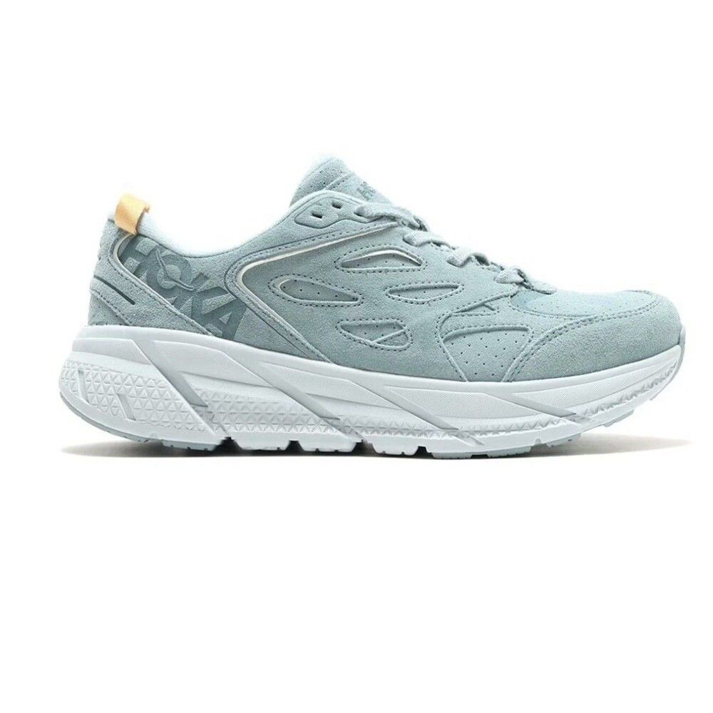 Hoka One One Clifton L Suede Shoes Blue Ice 1122571-CBIF Running Sz W 7.5 M 6.5
